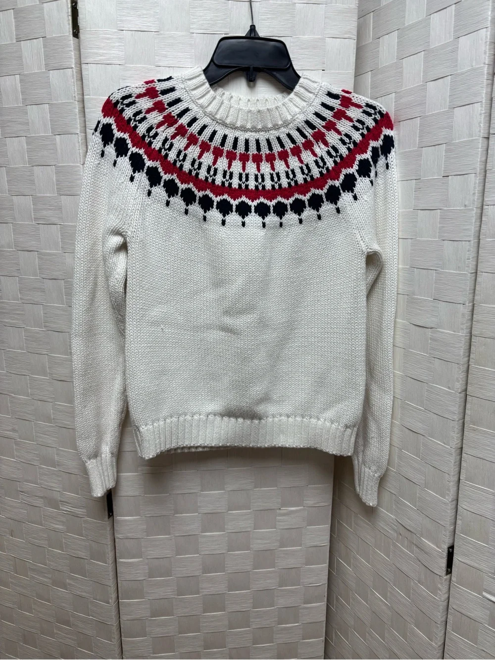 J. Crew Mercantile fair isle yoke sweater small